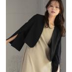 ショッピング卒業式 ジャケット ノーカラージャケット スリットスリーブノーカラージャケット 秋 ショート丈 フォーマル オフィス セレモニー 卒業式 卒園式 入学式 入園