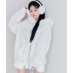 パーカー ロゴ刺繍ファー付きZIPパーカー レディース