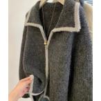 コート アウター 衿付ダブルジップ�