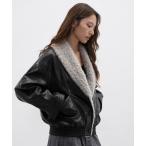 ショッピングショール レザージャケット ライダース ショールカラー フライトジャケット EM25a116「EIGHTHMONTH」 レディース