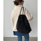 ショッピングナップサック デイバック リュック シャドーチェック ドロスト ナイロン ナップサック レディース