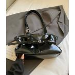 ショッピングエナメルバッグ ショルダーバッグ バッグ 横長ベルトエナメルショルダーバッグ レディース