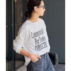 tシャツ メッセージロゴロングTシャツ レディース
