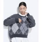 ショッピングコムサ ニット セーター ジャカード アーガイルニットセーター レディース