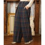 パンツ Arriate チェック柄ワイドパンツ レディース