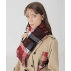 ショッピング雑貨 マフラー ストール 「10th ANNIVERSARY」クレストブリッジチェックロゴジャカードカシミヤマフラー レディース