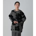 ニット セーター 6ゲージループジャガード花柄チュニック　612758 レディース