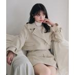 セットアップ 3way short stand collar coat setup / 3wayショート丈ステンカラーコートセットアップ レディース