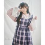 ジャンパースカート 「クティールとレトロ」SET着用可　２WAYベロアリボンチェックジャンパースカート