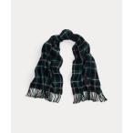 マフラー ストール ビーデッド Big Pony チェック ウール スカーフ レディース