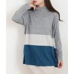 チュニック BRODIAEA ウール混切り替えハイネックチュニック 日本製