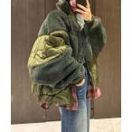 ショッピング中綿 ブルゾン アウター 中綿異素材切り替えブルゾン レディース