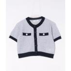 「CALNAMUR」 ニットカーディガン FREE ブルー レディース