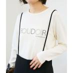 ショッピングクールネック tシャツ 「吸湿発熱」スタッズロゴカットソー レディース