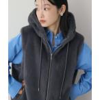 ベスト ジレ フードファーベスト レディース