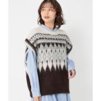 ベスト ジレ ノルディックニットベスト レディース