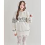 ショッピングトップス ニット セーター ジャガードフードニット レディース