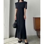 「Louere」 半袖ワンピース LARGE ブラック レディース