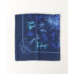 ショッピングスカーフ 「HERMES」 シルク ブギウギ スカーフ - ネイビー レディース