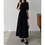 「callautia」 半袖ワンピース SMALL ブラック レディース