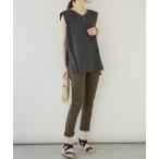  брюки из твила шнур имеется талия резина tsu il брюки обтягивающий прекрасный Silhouette стрейч женский 