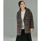 ピーコート pコート 「BLK001」 ビックチェック柄ショートコート