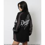 ニット セーター 「MLB」ダブルZIPロゴニットカーデ レディース