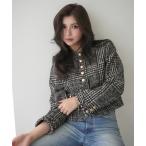 ジャケット ノーカラージャケット ツイードノーカラージャケット レディース