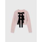 ニット セーター フロントリボンニットトップス レディース