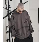 ショッピングダメージ トレーナー スウェット 「UNISEX」LAYERD DAMAGE SWEAT/レイヤードダメージスウェット メンズ レディース