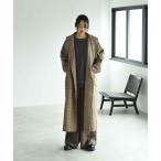 コート チェスターコート 「BLK001」チェックロングコート レディース