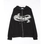 パーカー an meets zakka スプレープリントニットZIPパーカー メンズ レディース