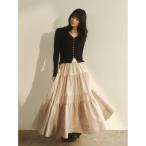 ワンピース リブカーディガンティアードスカートセットアップ