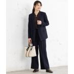 ショッピングUV セットアップ 「洗えるウールタッチスーツ」ダブルジャケット＆ワイドパンツセット レディース