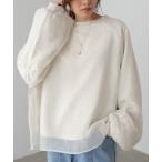 ショッピングバブ トレーナー スウェット 「累計お気入り10，000人突破！」シアーレイヤード裏毛スウェット レディース