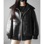  мутоновое пальто боа пальто наружный карман Vintage кожа боа мутон over жакет | outpocket vintage fake leat