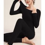 ショッピング上下 インナーシャツ 肌着 超薄型発熱インナー保温シャツパンツ上下セット レディース