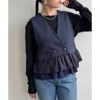 ショッピングジレ ベスト ジレ ミックスティアードジレ レディース