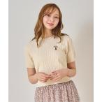 ニット セーター ショートスリーブニットトップス　London Dog レディース