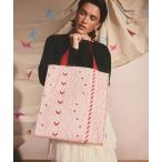 トートバッグ リボン ブックバッグKnit Print レディース