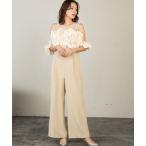 パンツドレス 「2026春新作」ボリュームフリルビスチェ シアー オールインワン パンツドレス セット 結婚式 パーティードレス オケージョンドレス