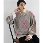 ショッピングアーガイル ニット セーター アーガイルニットプルオーバー レディース