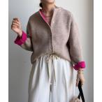 カーディガン 「WEB限定」ダブルフェイスニットショートコート レディース