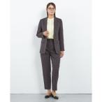 ショッピング秋冬 セットアップ 「すぐ着られるパンツ裾上げ済仕様」「おうちで洗えるストレッチスーツ」「秋冬」1釦パンツスーツ/チェック/ウエストシャーリング/「4S」