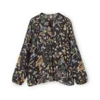 ブラウス シャツ マンダフラワープリント ボウタイブラウス レディース