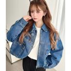 デニムジャケット gジャン ヘビーウエイトデニムショートブルゾン レディース