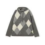 ショッピングアーガイル ニット セーター ウールアーガイル フーデッドプルオーバー レディース