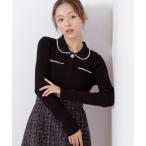 ニット セーター パールブレードエリツキニット レディース