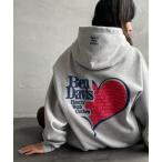 ショッピングハート パーカー 「WEB限定」「BEN DAVIS/ベンデイビス」 PUFFYハートロゴ バックプリントパーカー レディース メンズ