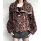 コート アウター フェイクファーボアショートジャケット レディース